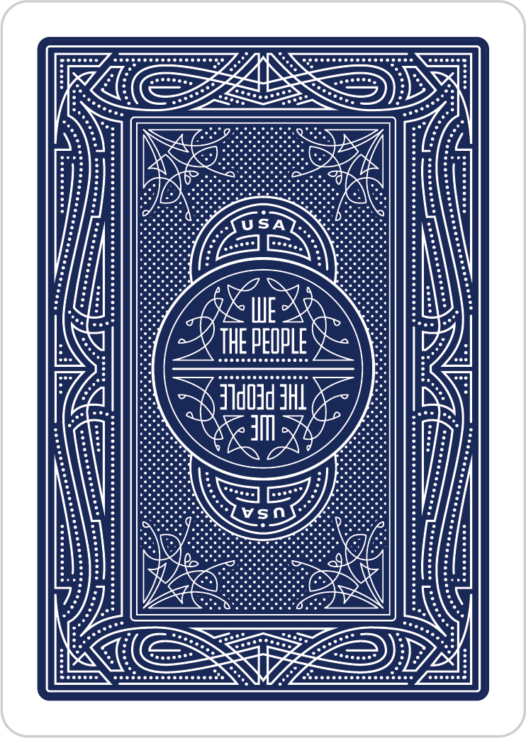 blue back of card