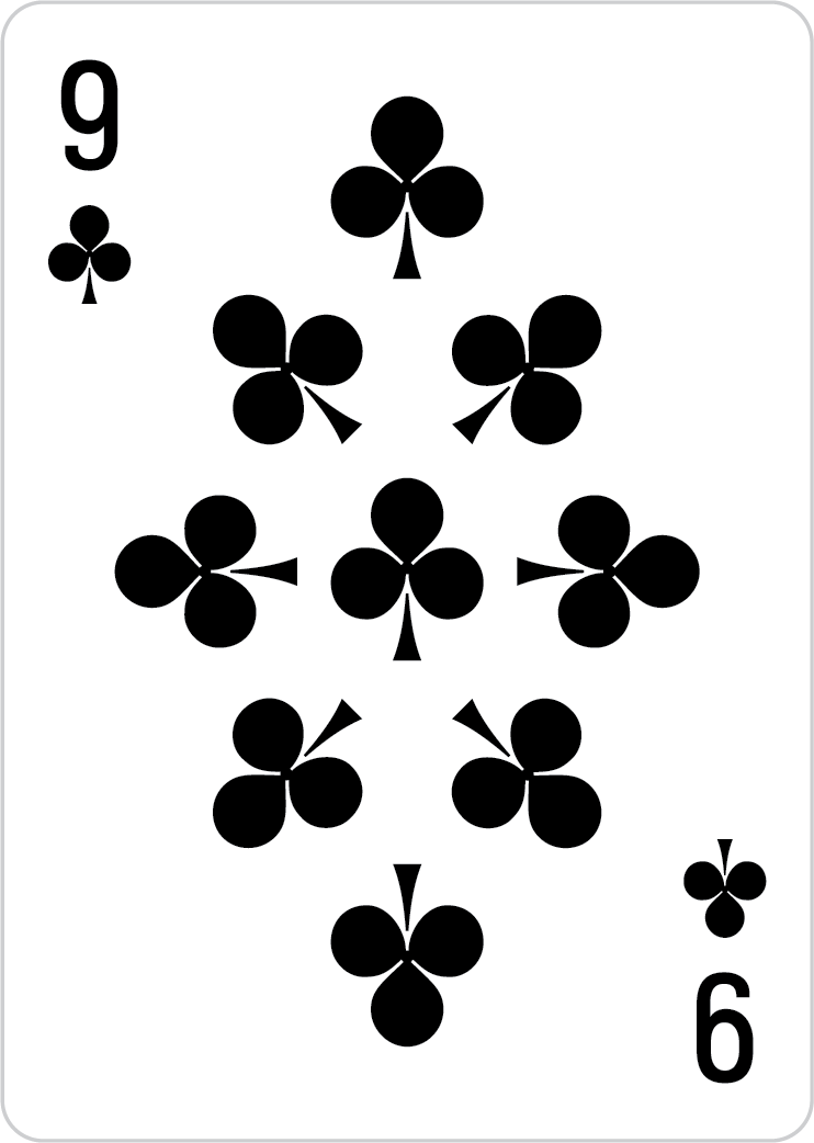 9 of clubs card
