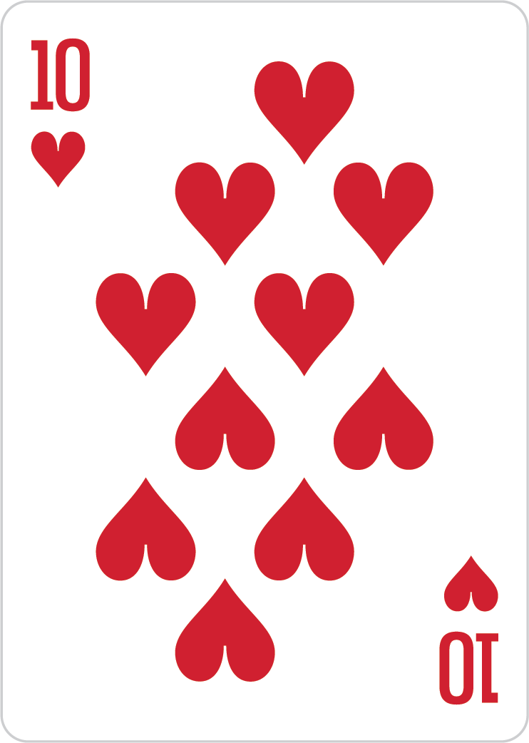 10 of hearts card