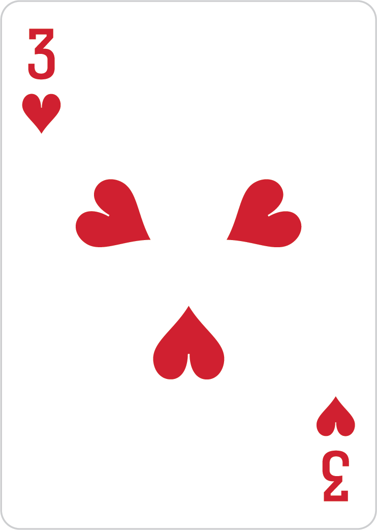 3 of hearts card