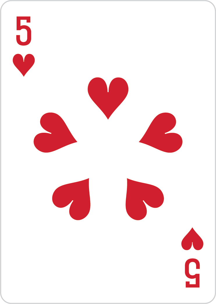 5 of hearts card