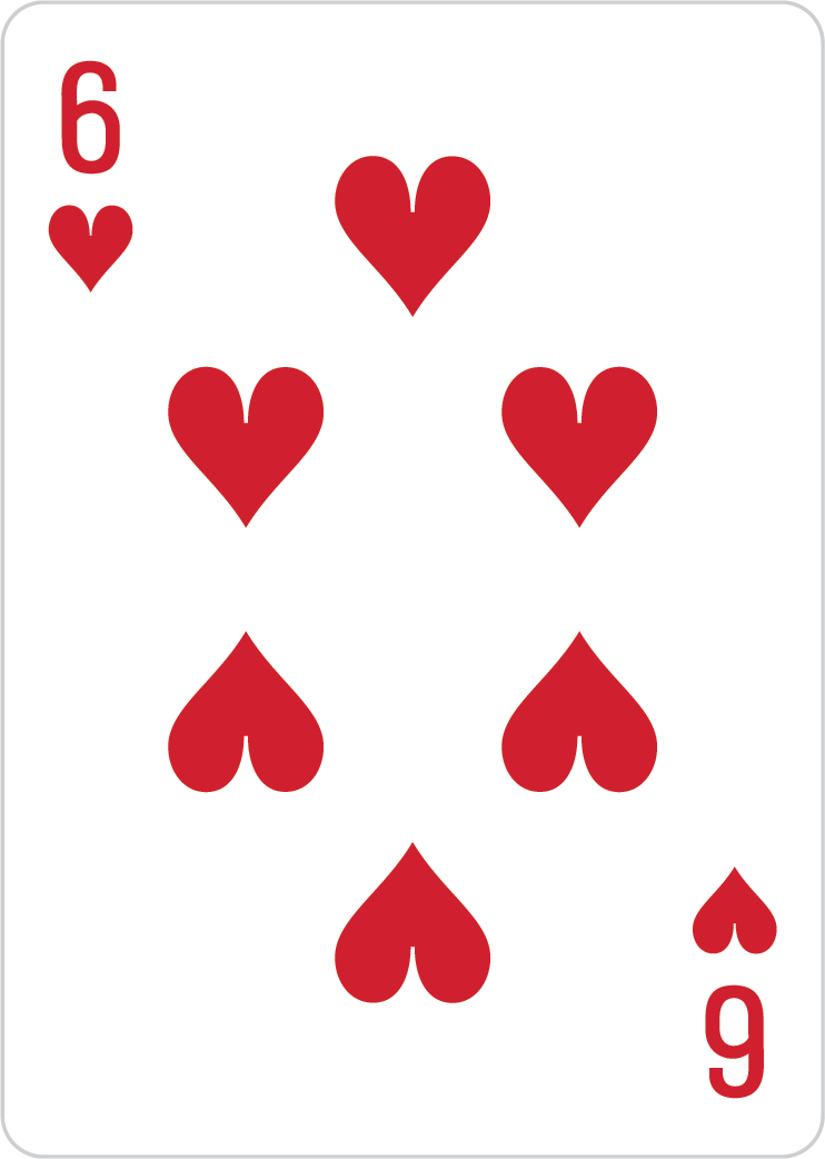 6 of hearts card